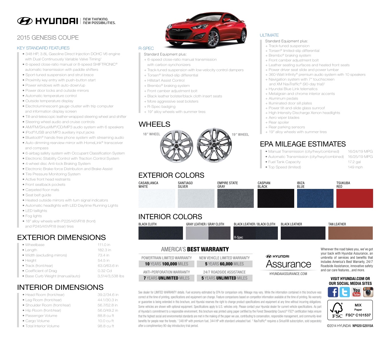 2015 Hyundai Genesis Coupe Brochure Page 6